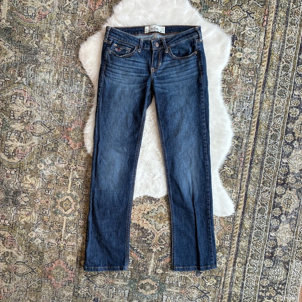 Hollister Tailored Skinny Jeans Dark Wash Y2K Low Rise Size 3L W26 x L35 Hemmed